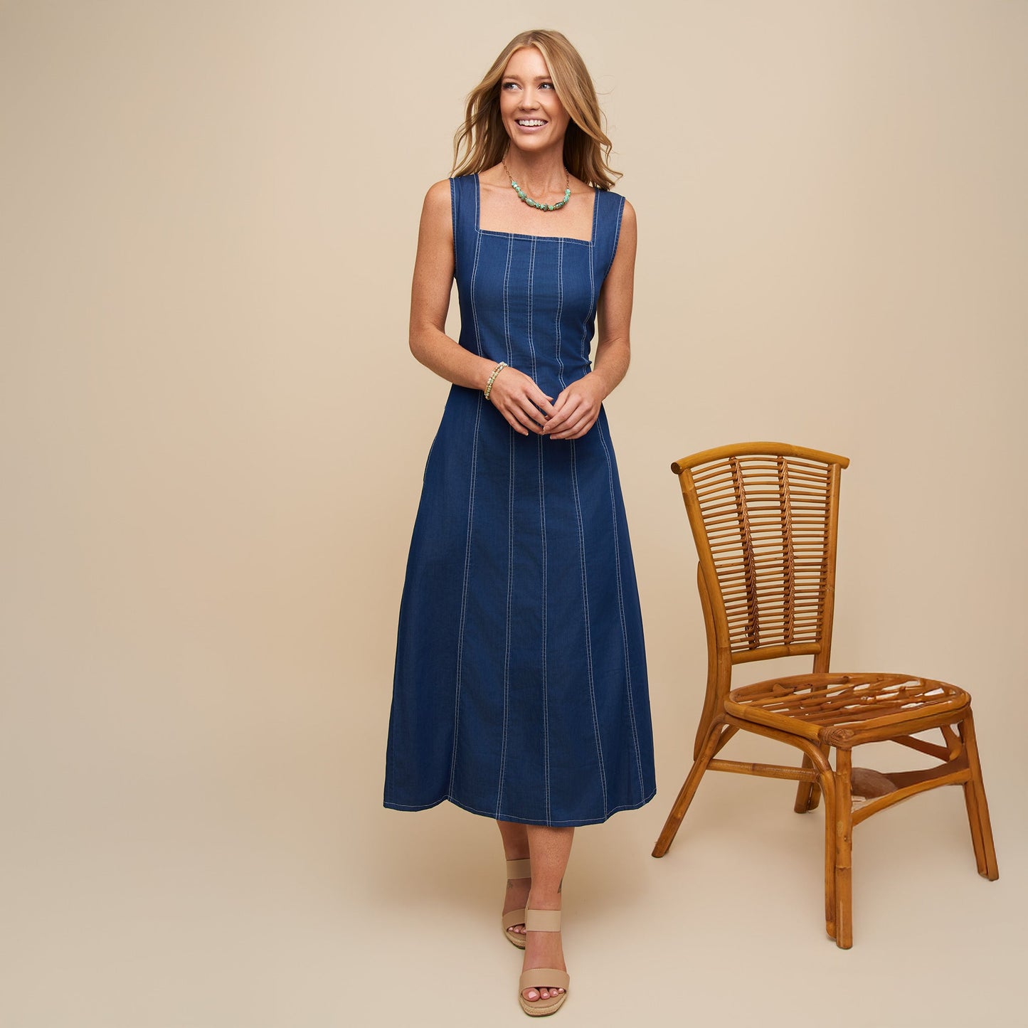 Elle Denim Midi Dress