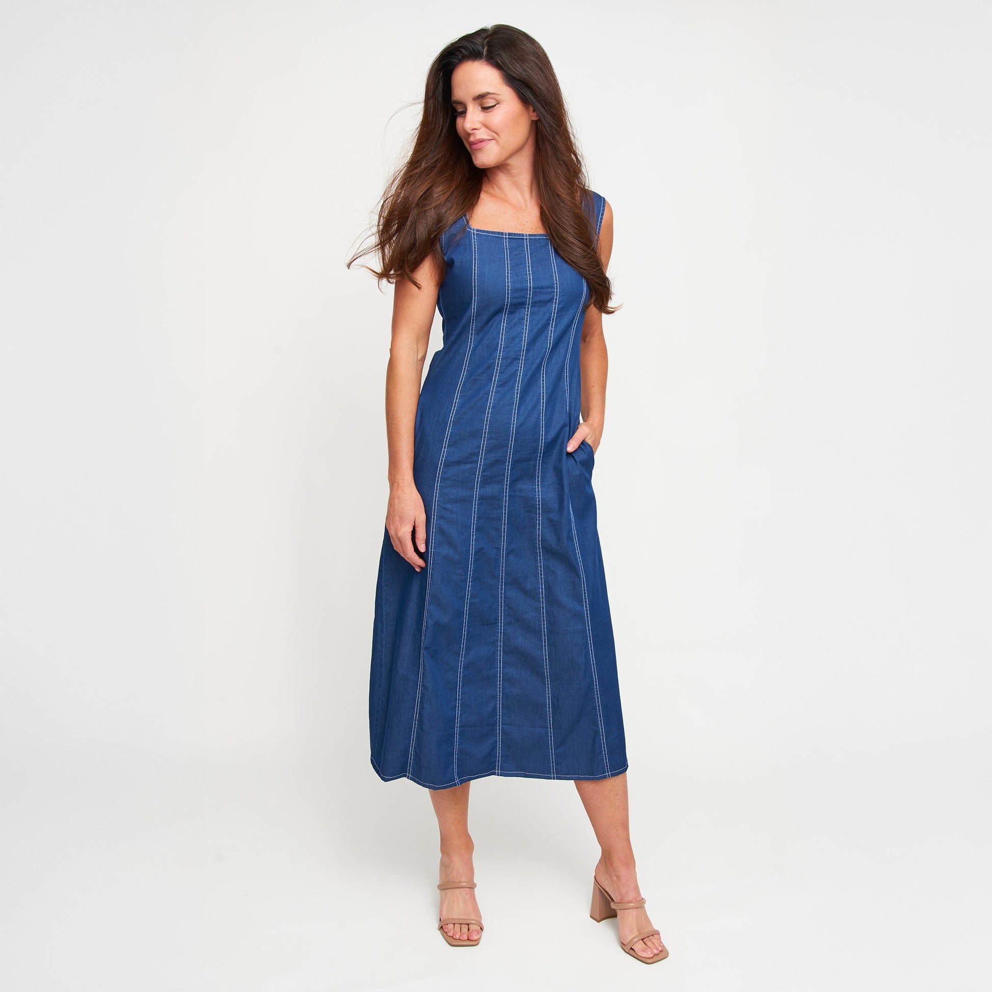 Elle Denim Midi Dress