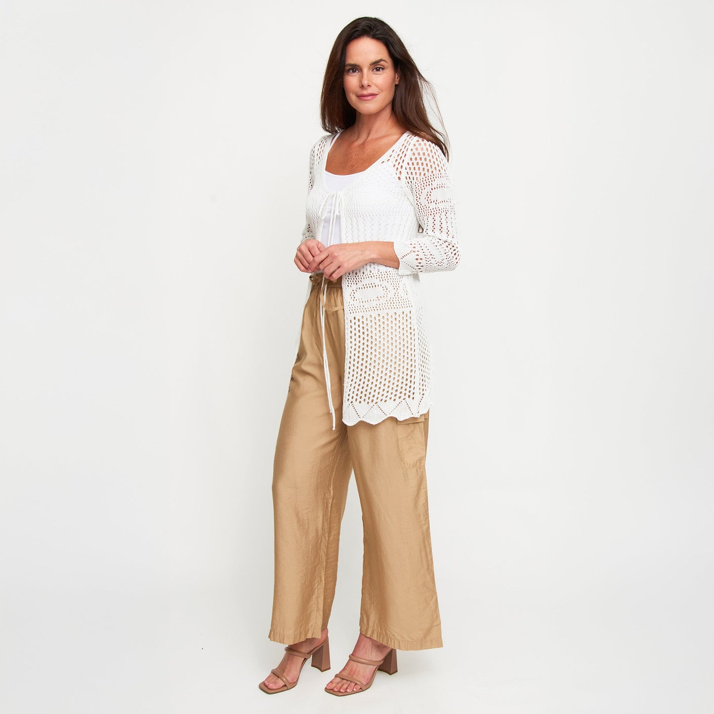 Brie Crochet Front Tie Cardigan