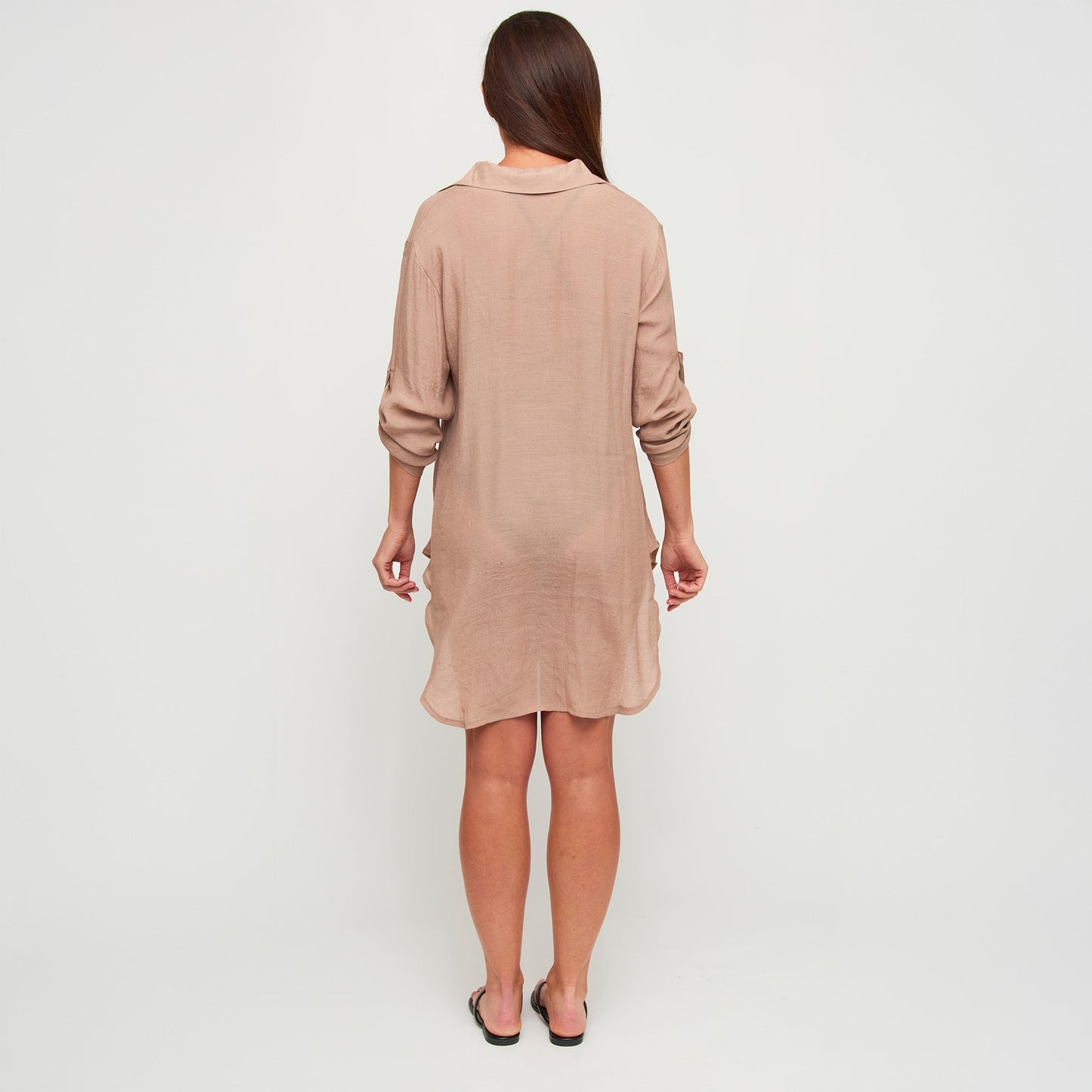 Lila Deep V-Neck Cover Up Shirt