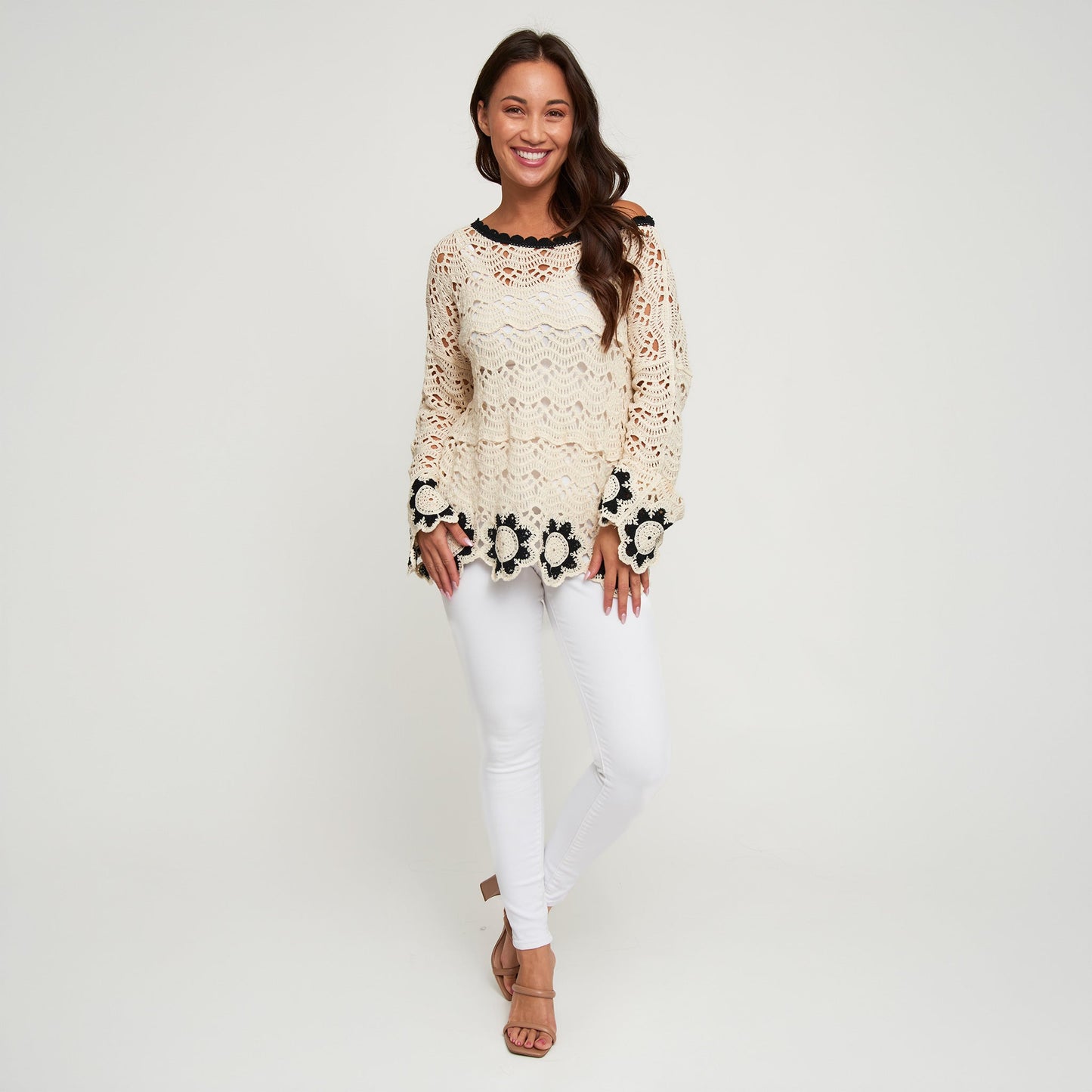 Faye Floral Crochet Sweater