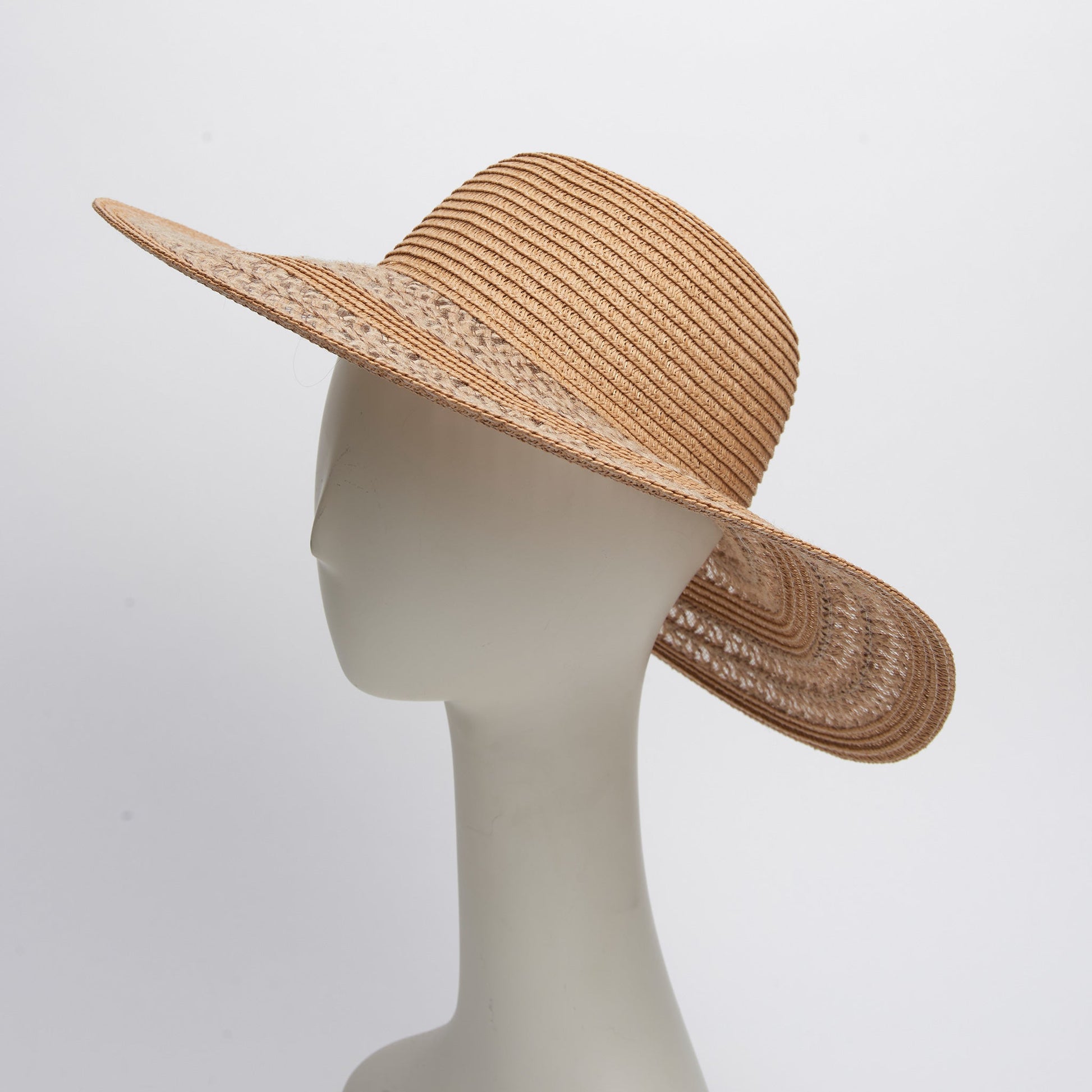 Katen Two Tone Woven Wide Brim Sunhat