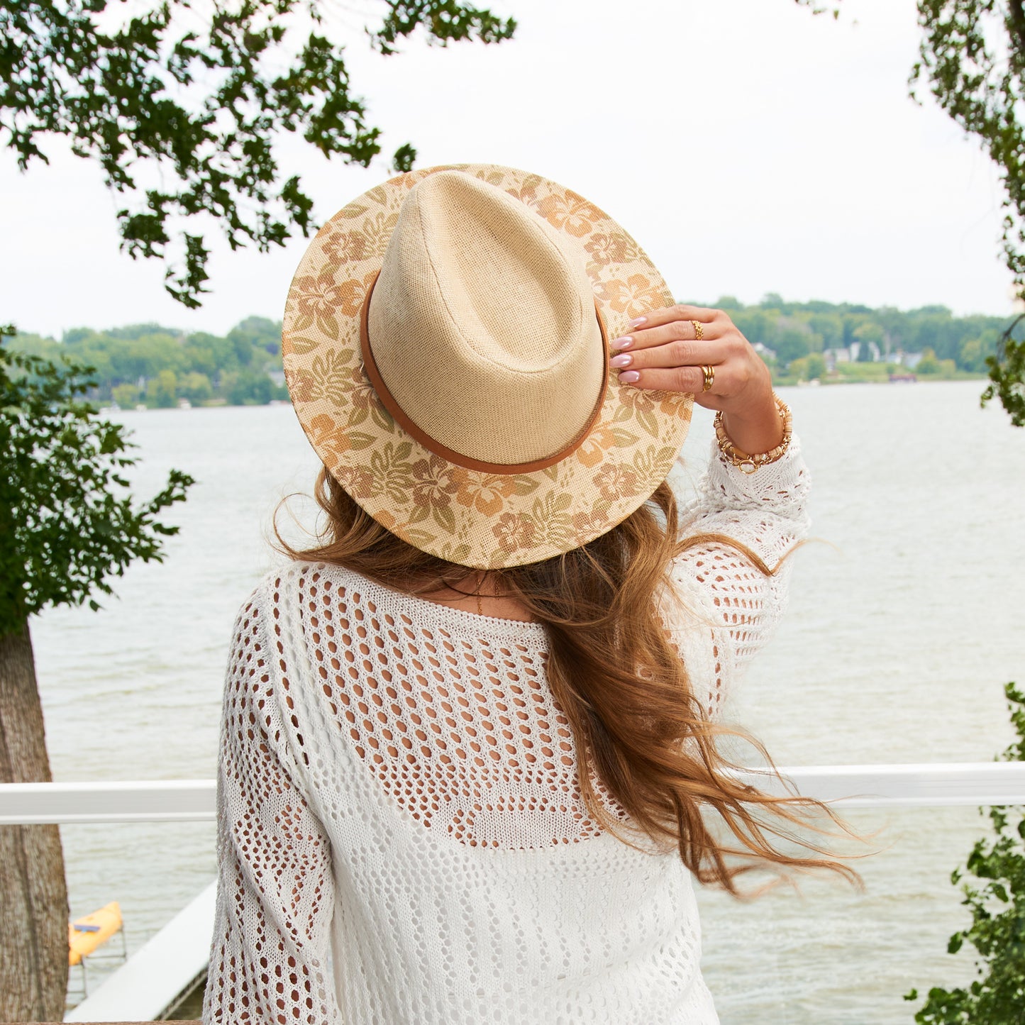 Gianna Floral Panama Hat