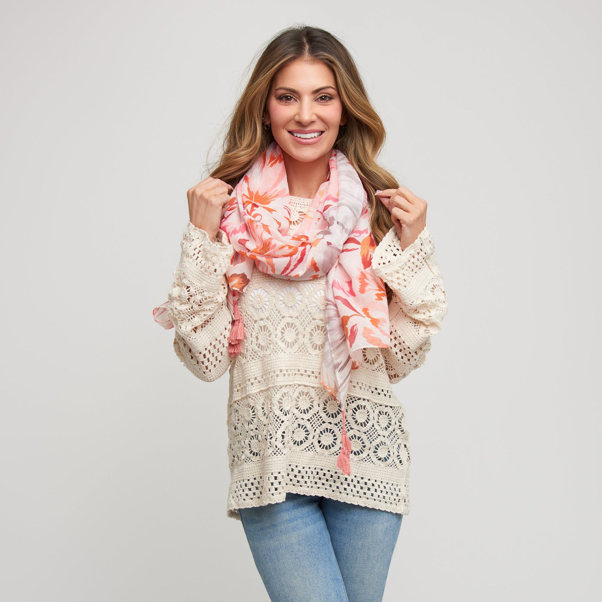 Maylee Floral Lightweight Scarf