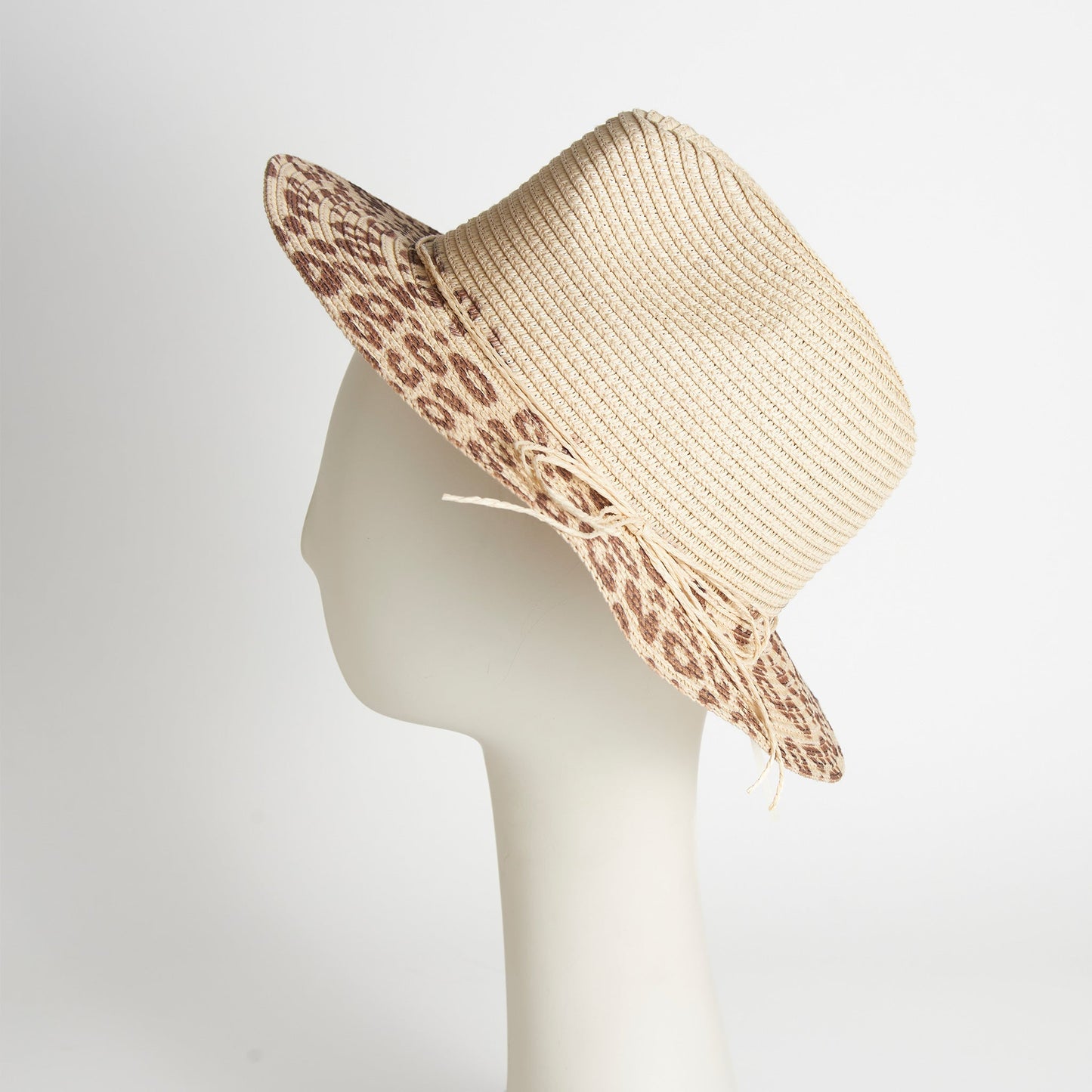 Michela Leopard Print Panama Hat