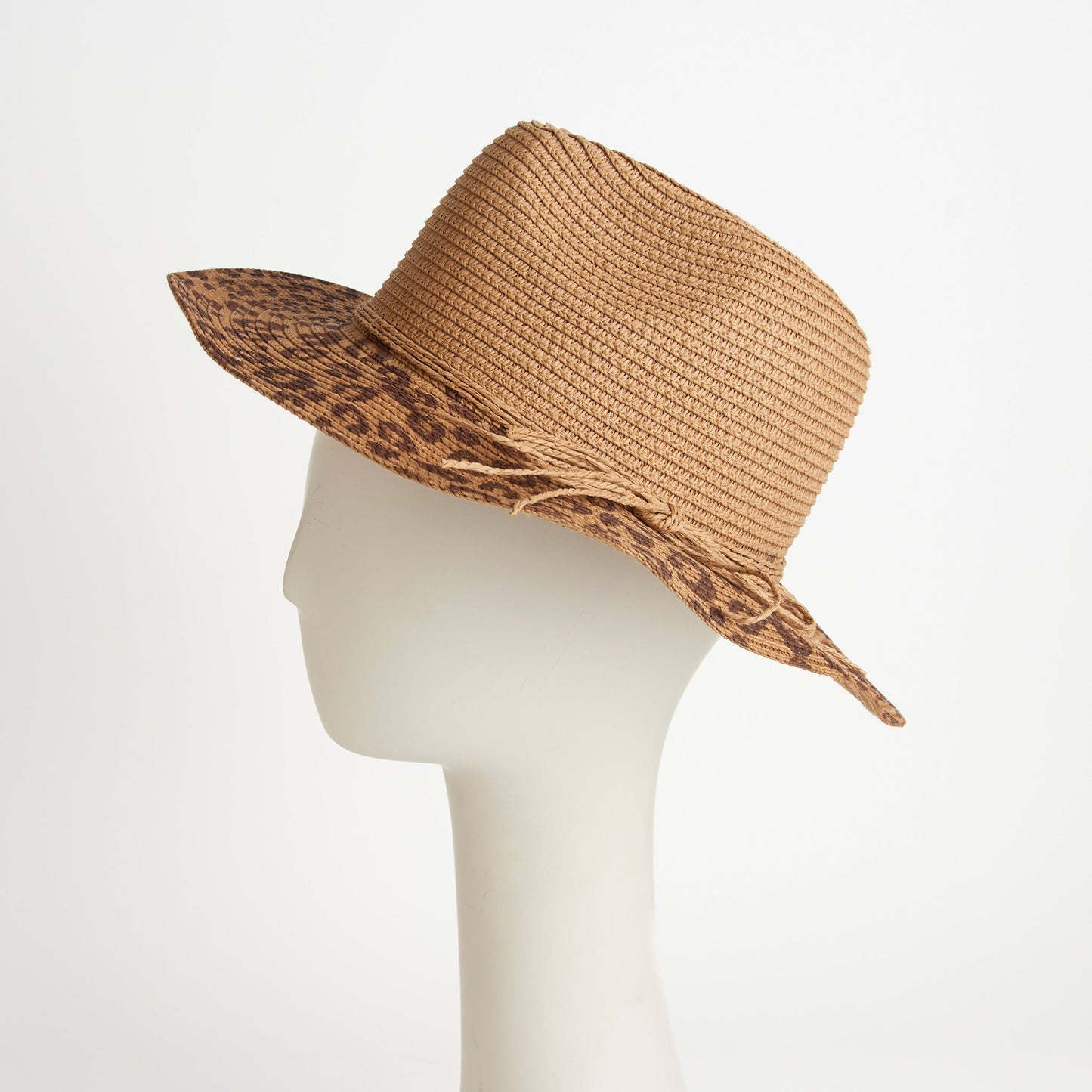 Michela Leopard Print Panama Hat