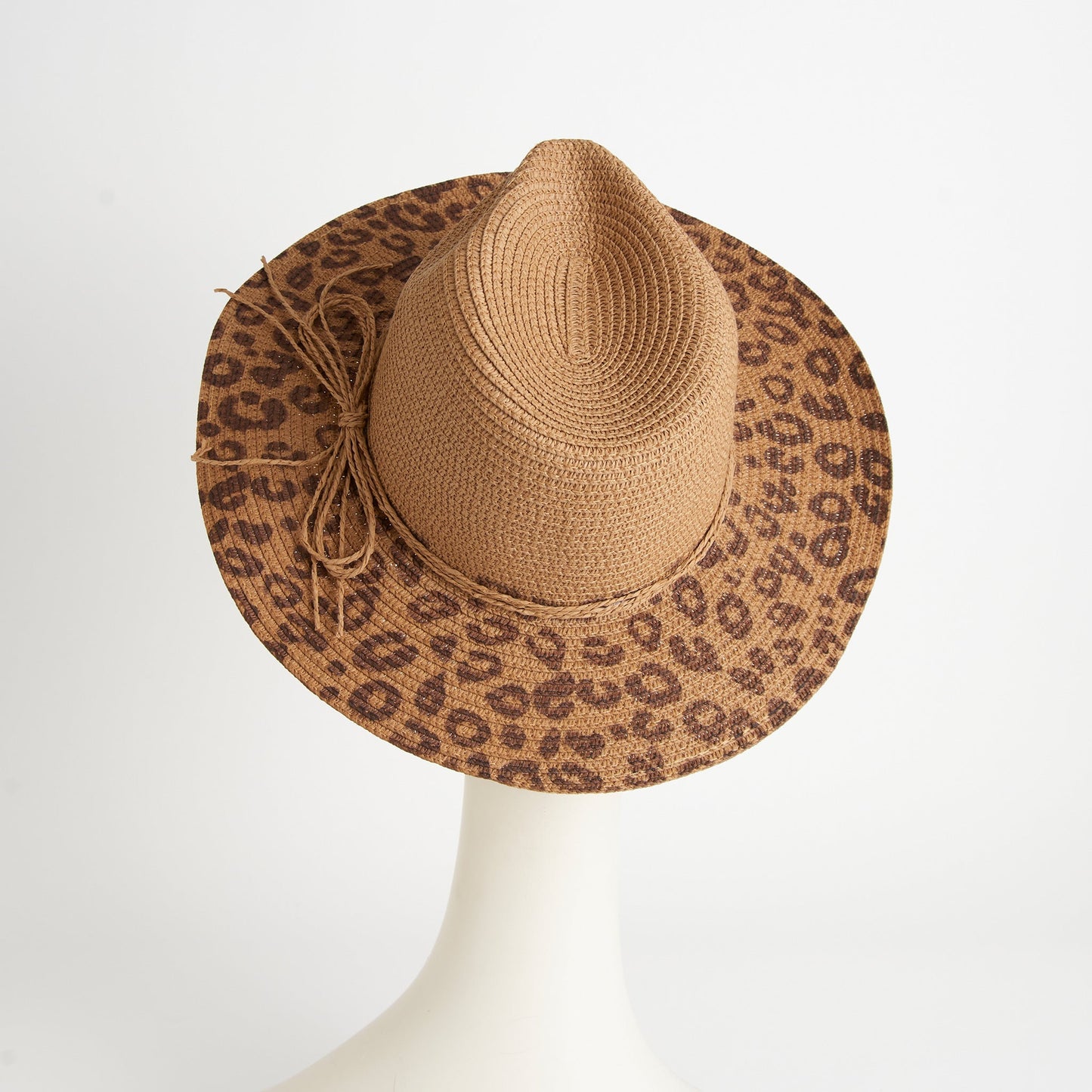 Michela Leopard Print Panama Hat