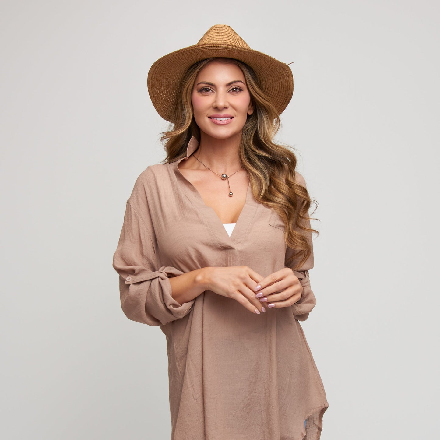 Michela Leopard Print Panama Hat