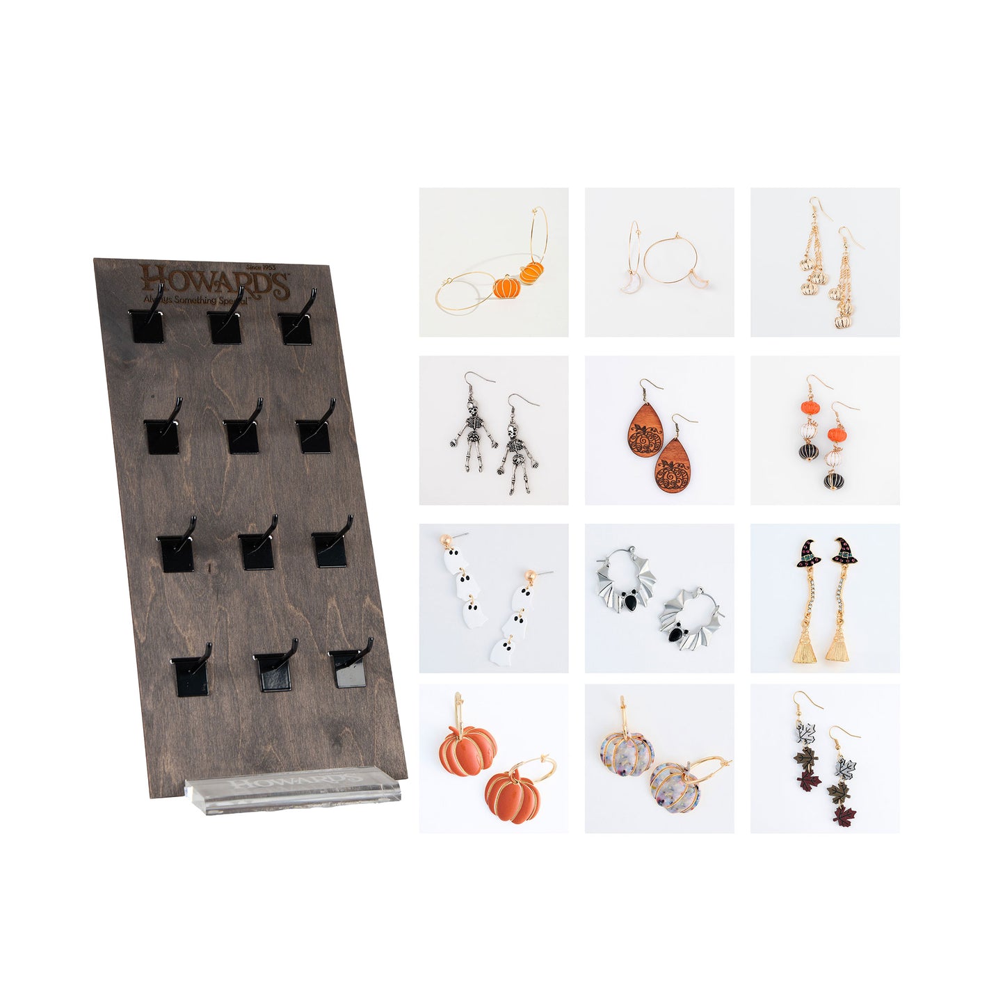 24 Piece Halloween Earring Unit with Display