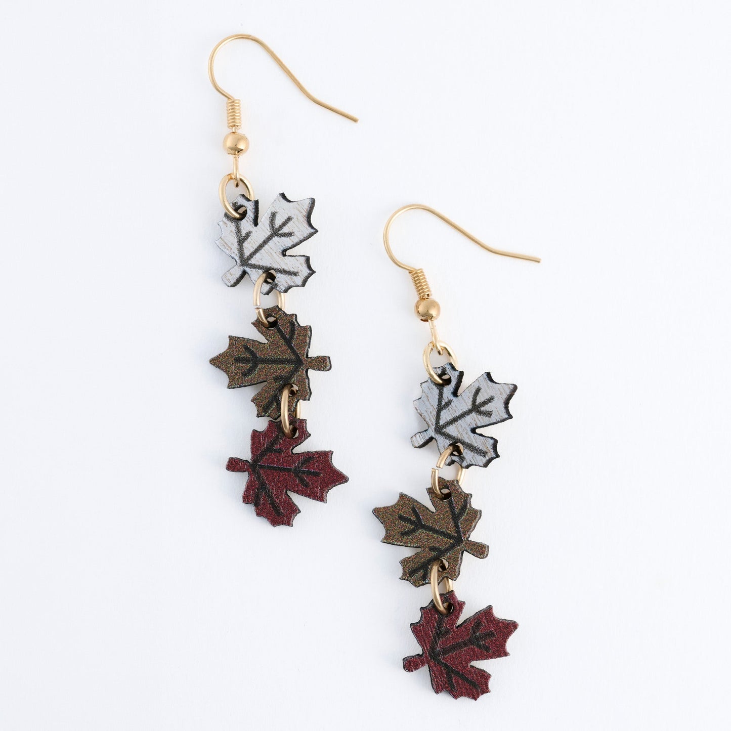 Linked Maple Leaf Earrings