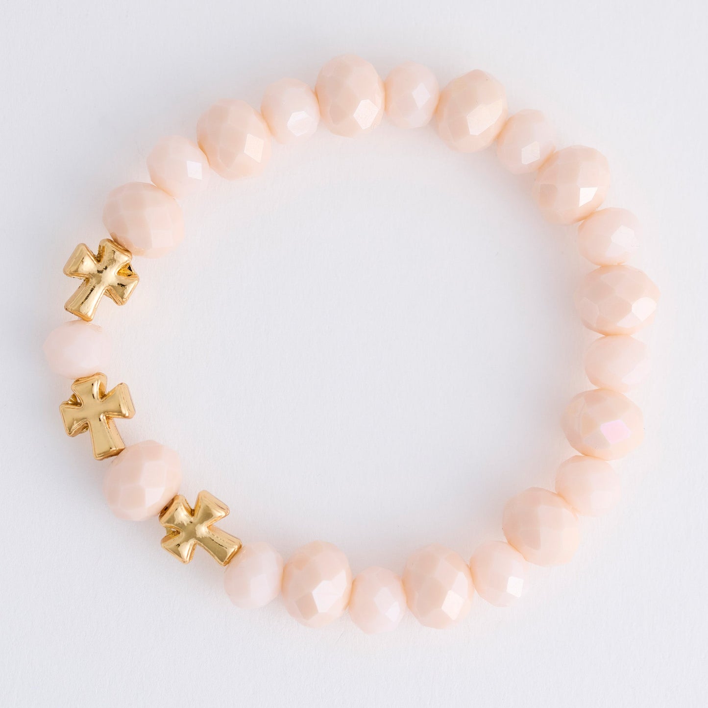 Estelle Cross Bead Stretch Bracelet