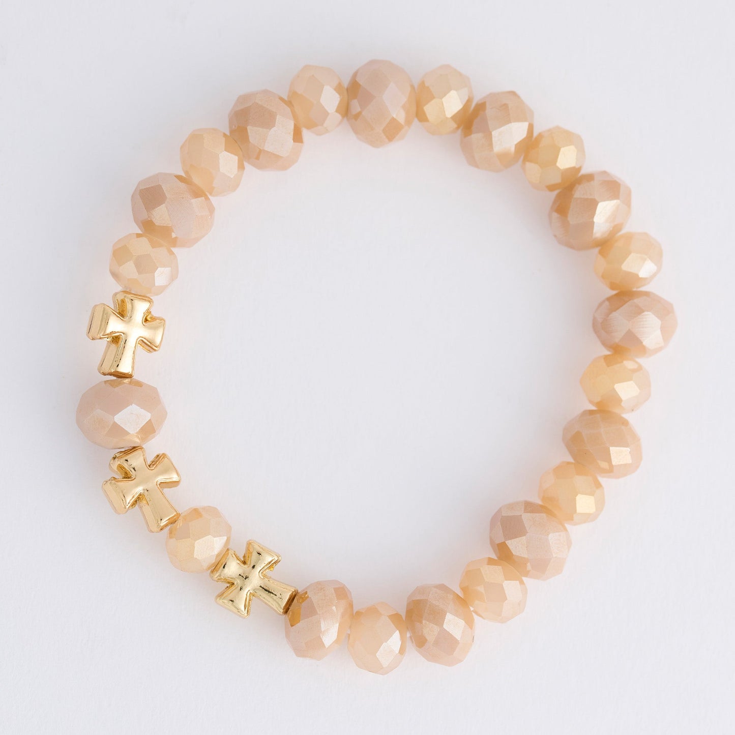 Estelle Cross Bead Stretch Bracelet