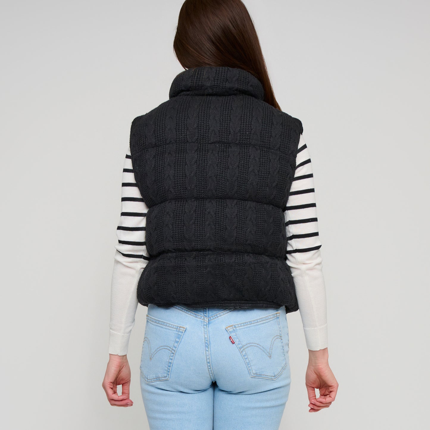Claire Cable Knit Puffer Vest