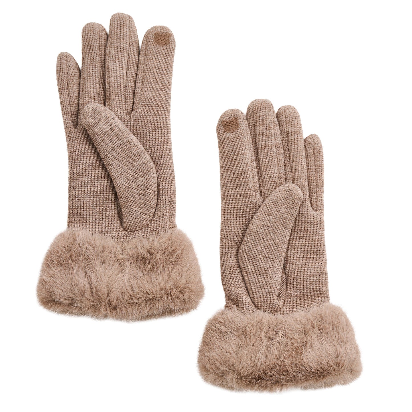 Jemme Faux Fur Trim Knit Gloves