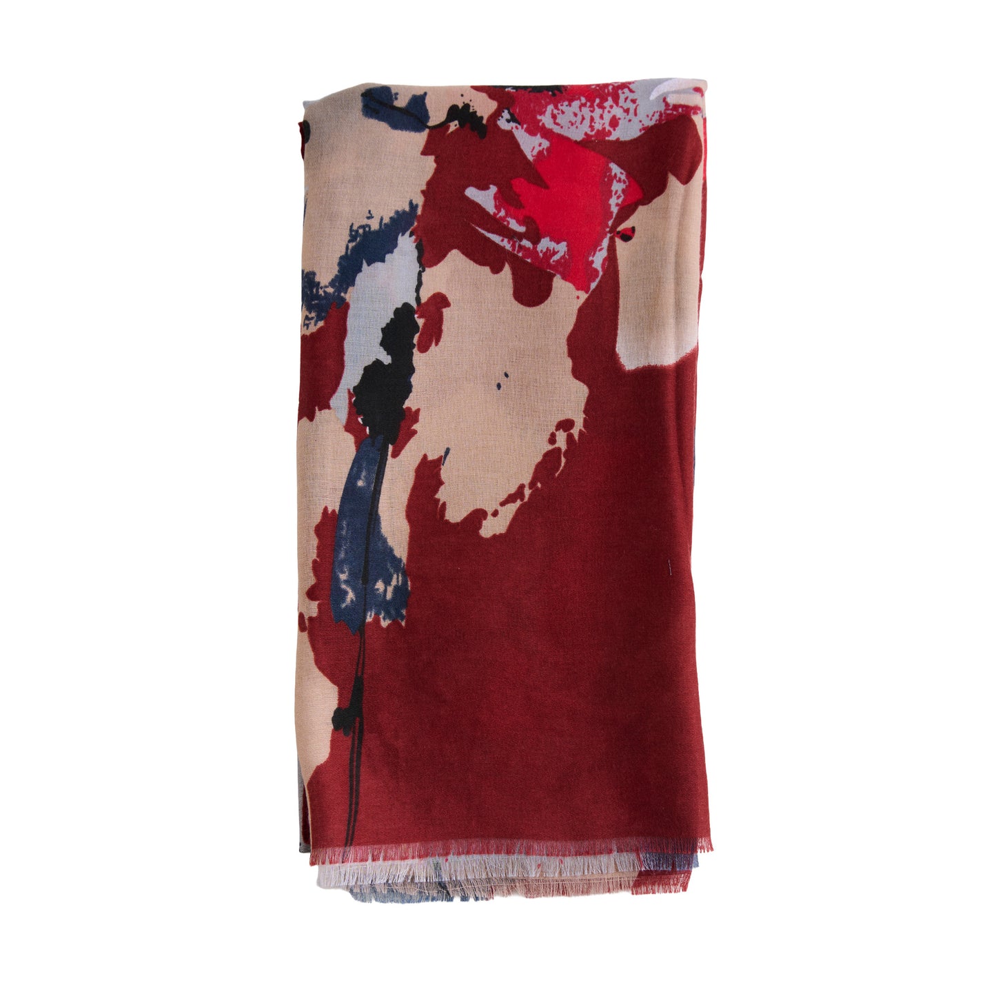 Laurel Abstract Floral Raw Edge Lightweight Scarf