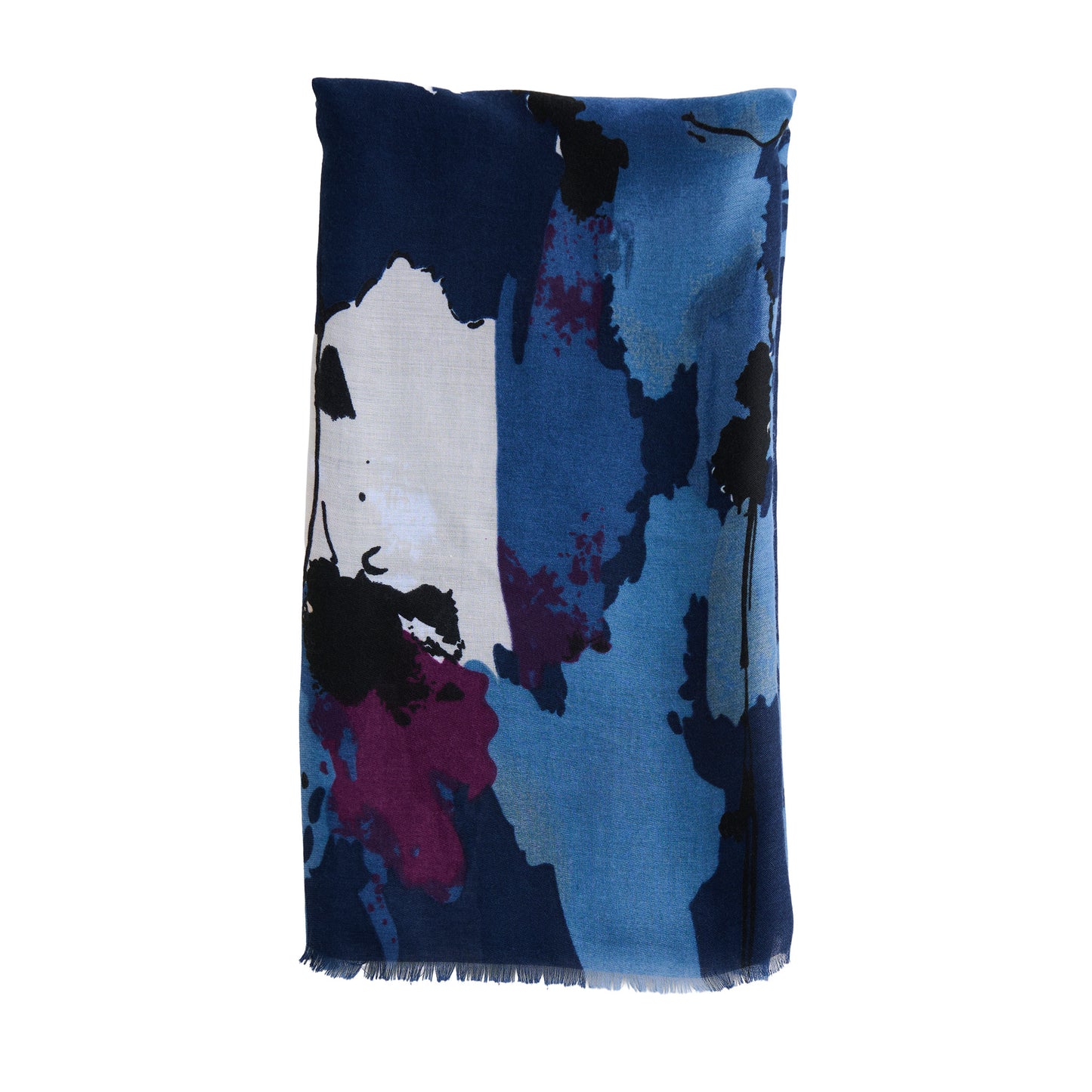 Laurel Abstract Floral Raw Edge Lightweight Scarf