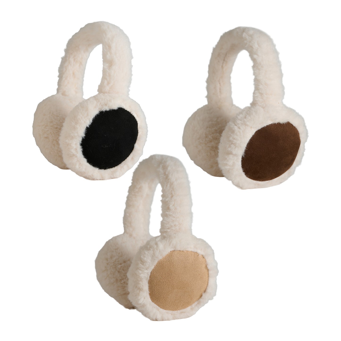6 Piece Riley Sherpa Lined Faux Suede Earmuff Assortment