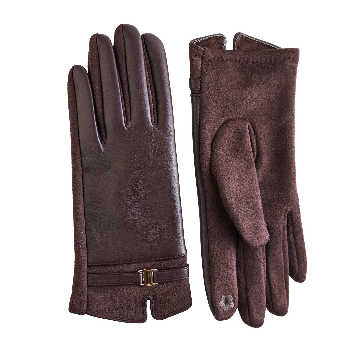 Brynn Vegan Leather Buckle Gloves