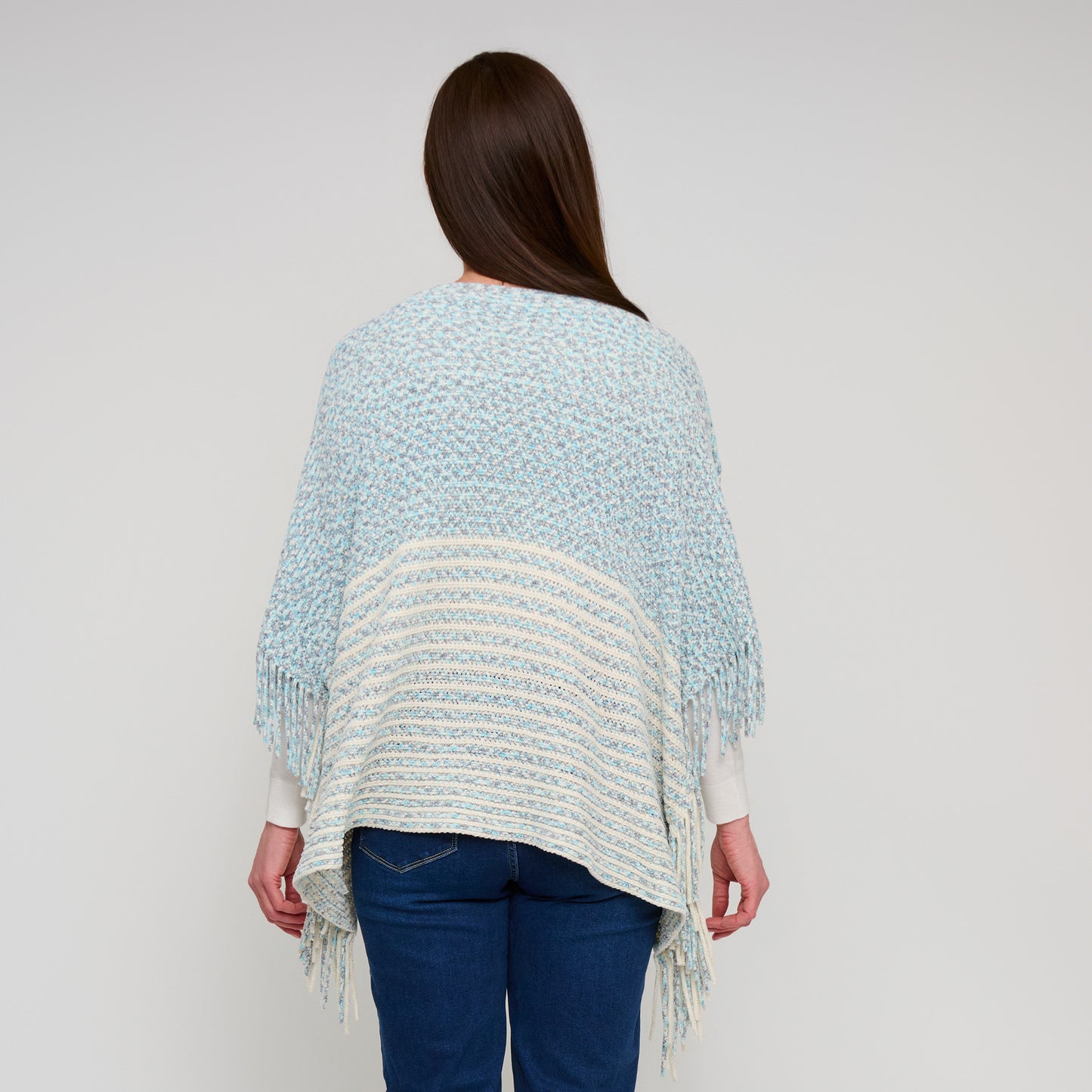 Brielle Chenille Knit Fringe Poncho