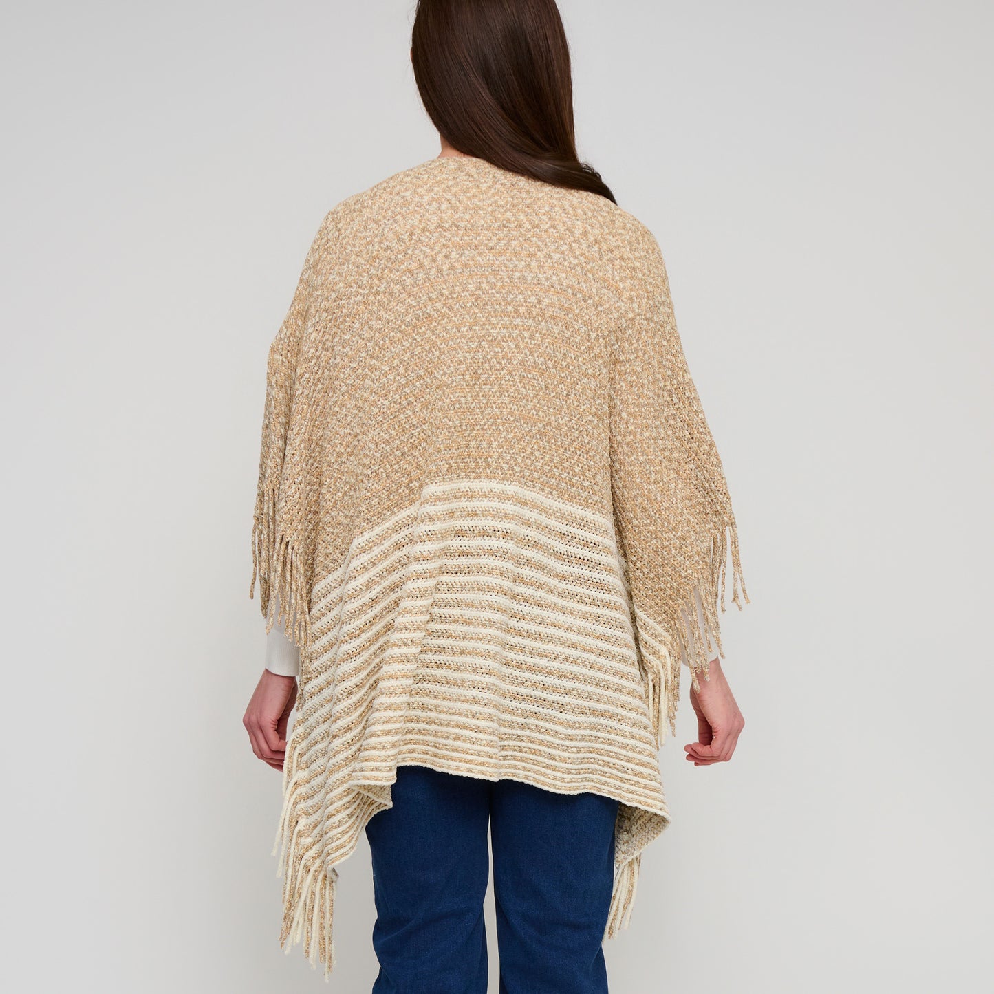 Brielle Chenille Knit Fringe Poncho