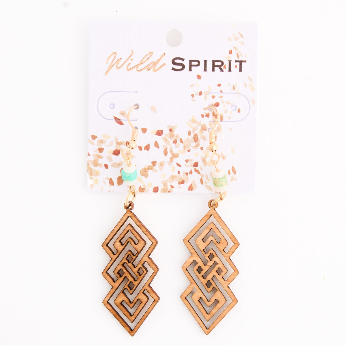 Wild Spirit Wooden Tribal Bar Earrings