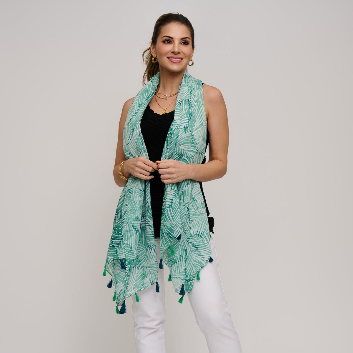 Lanai Palm Print Lightweight Scarf
