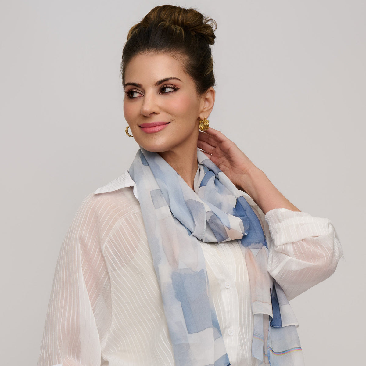 Raye Abstract Print Lightweight Scarf