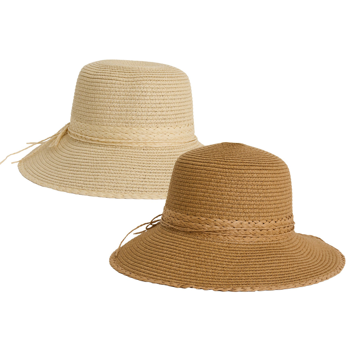 4 Piece Lola Wide Brim Woven Sunhat Assortment