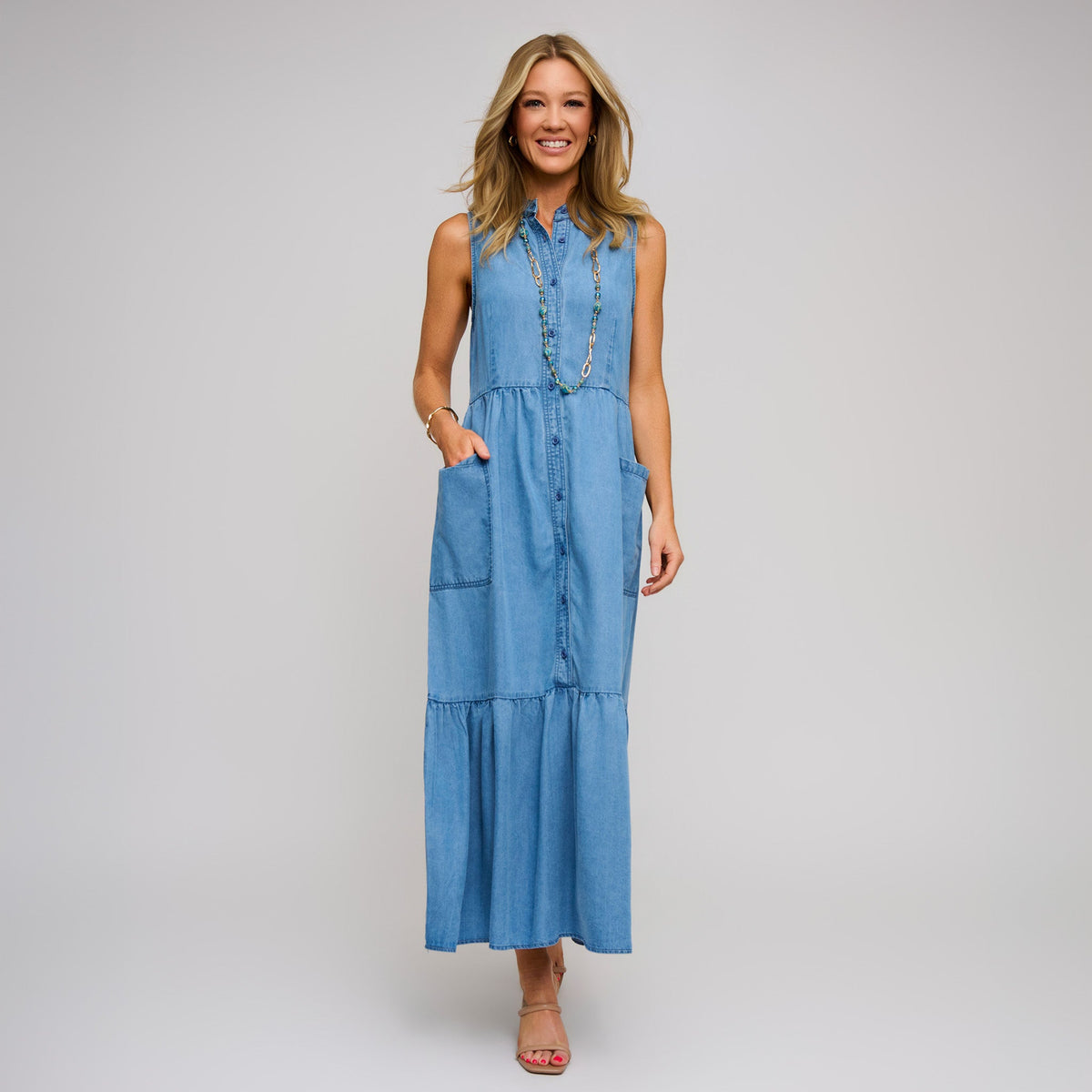 Demi Chambray Maxi Dress