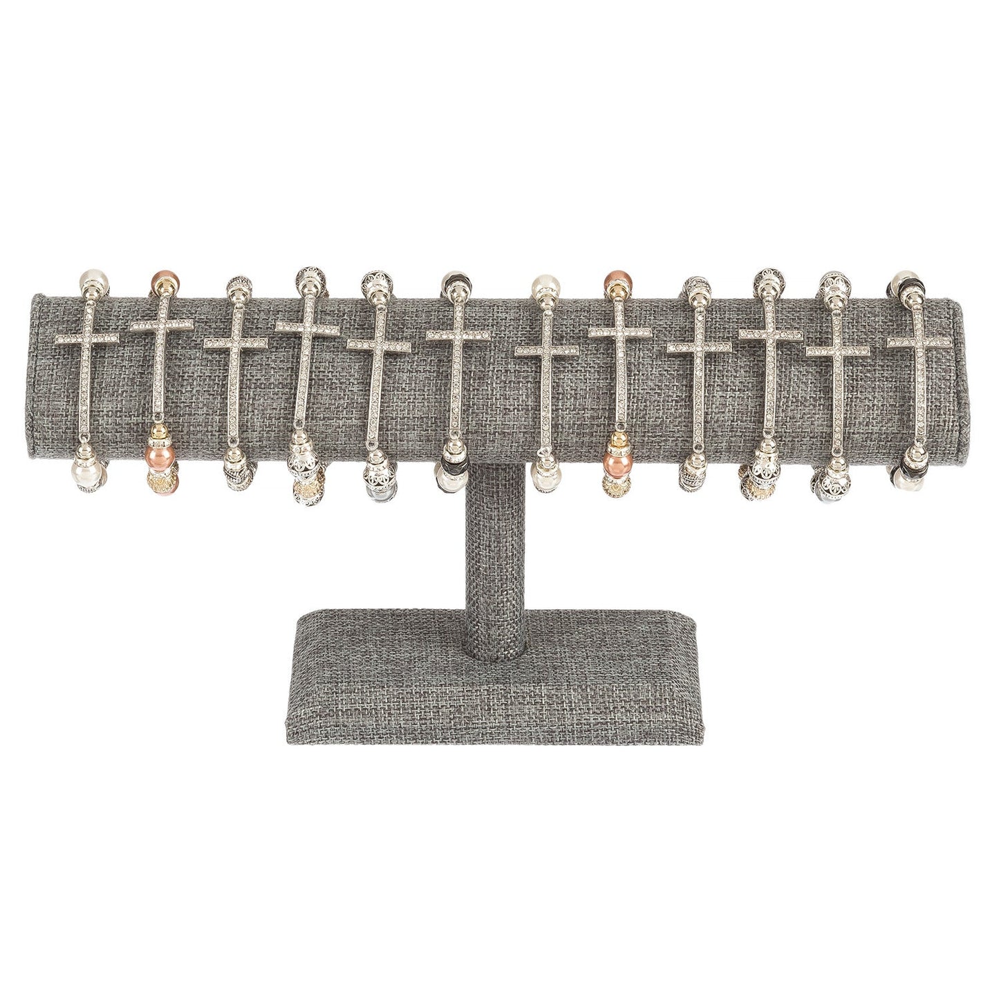 24Pc Un Prl & Stone Cross Br