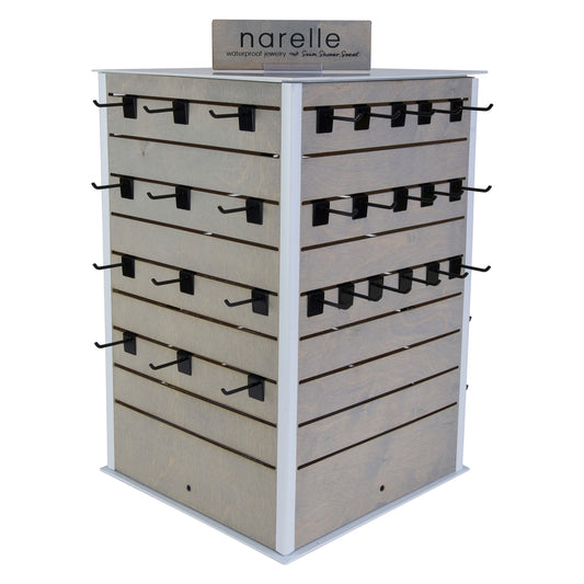 Four Sided Spinner Display with Removable Hooks