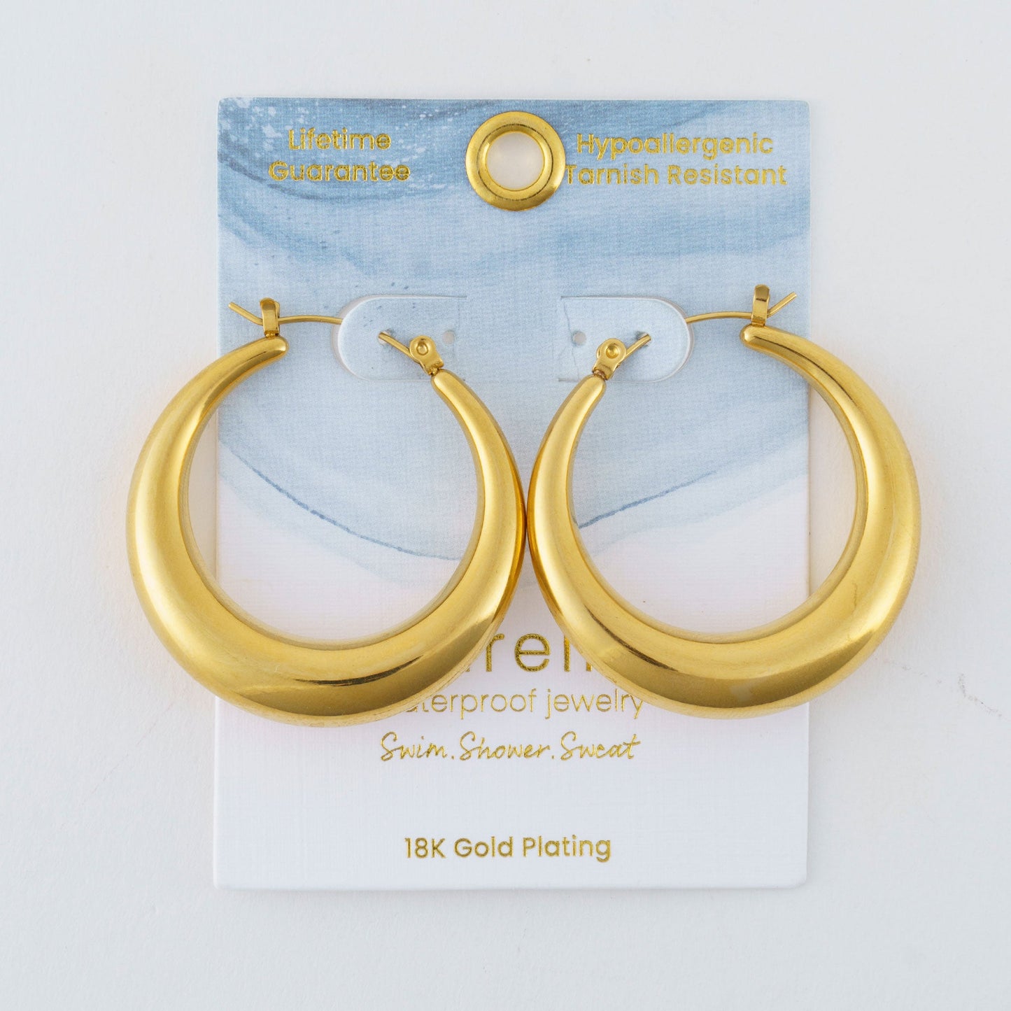 Narelle Waterproof Round Hoop Earrings