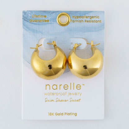 Narelle Waterproof Bowl Hoop Earrings