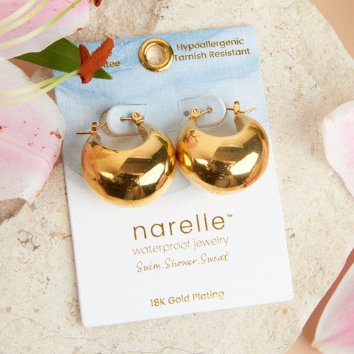 Narelle Waterproof Bowl Hoop Earrings