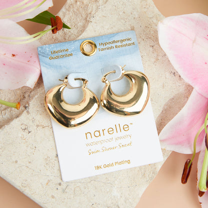 Narelle Waterproof Round Geo Hoop Earrings