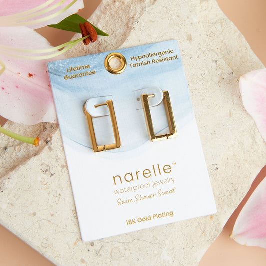 Narelle Waterproof Rectangle Hoop Earrings