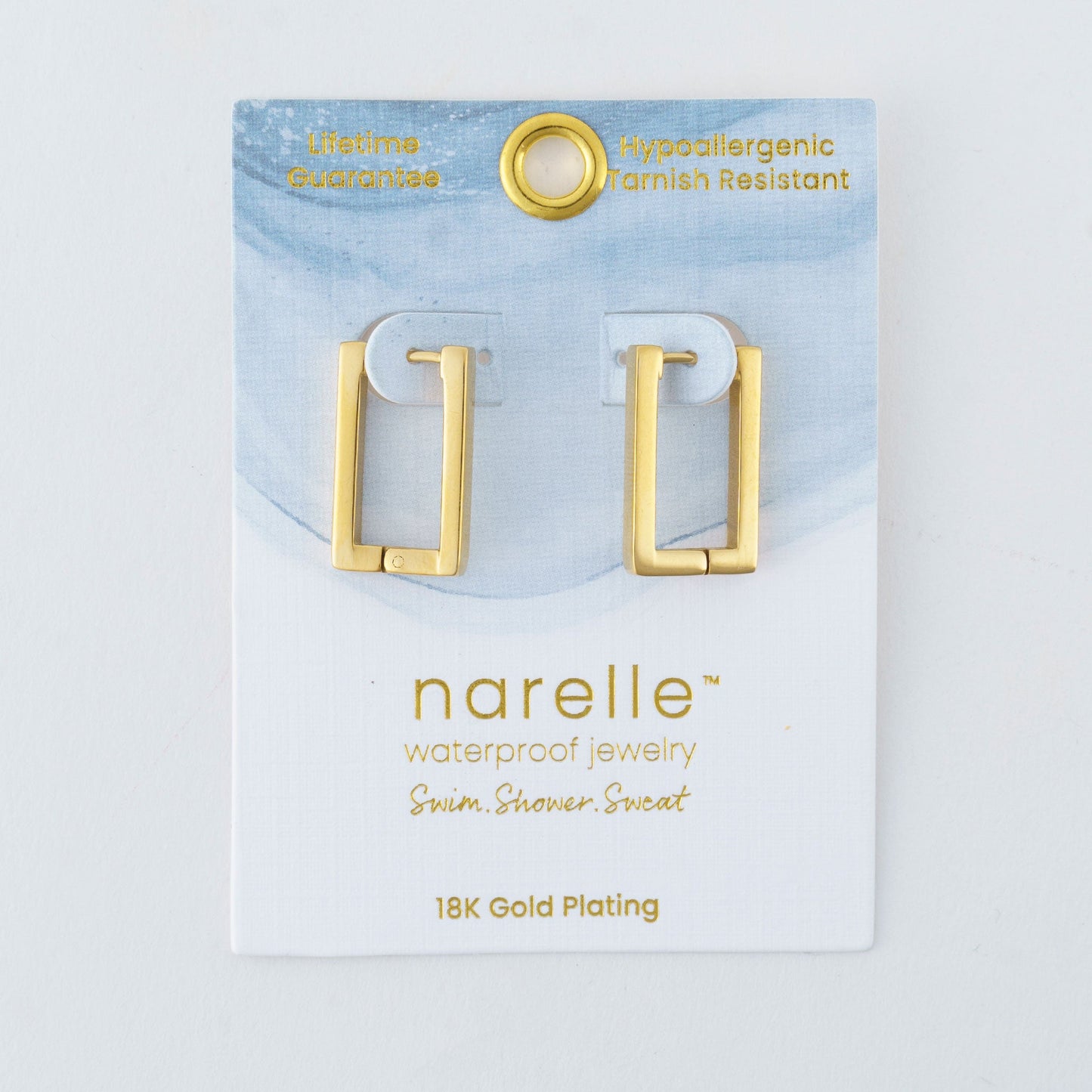 Narelle Waterproof Rectangle Hoop Earrings