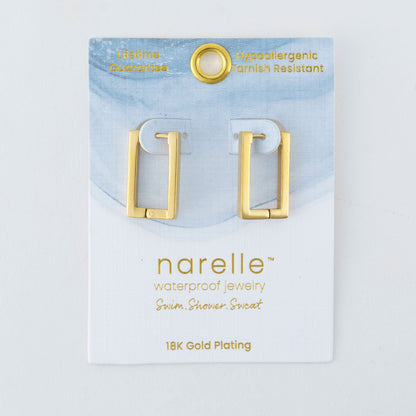 Narelle Waterproof Rectangle Hoop Earrings