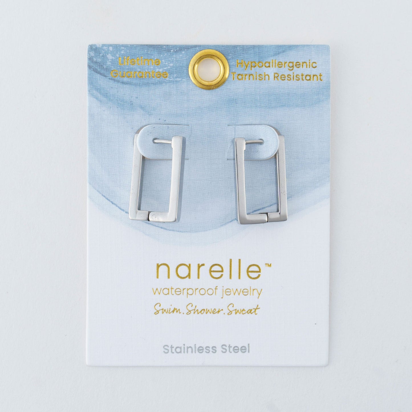 Narelle Waterproof Rectangle Hoop Earrings