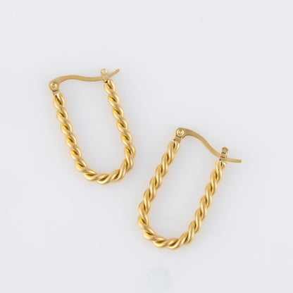 Narelle Waterproof Twisted Hoop Earrings