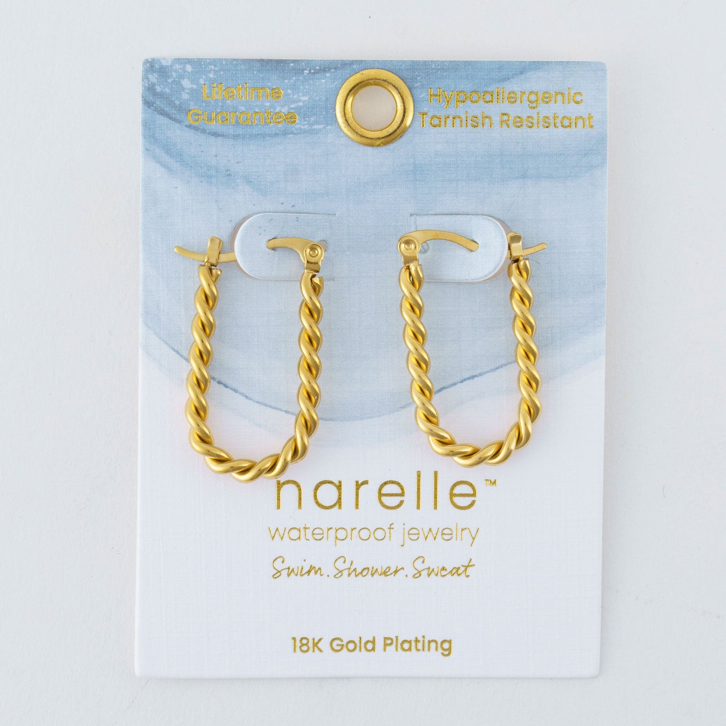 Narelle Waterproof Twisted Hoop Earrings