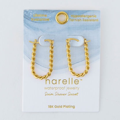 Narelle Waterproof Twisted Hoop Earrings