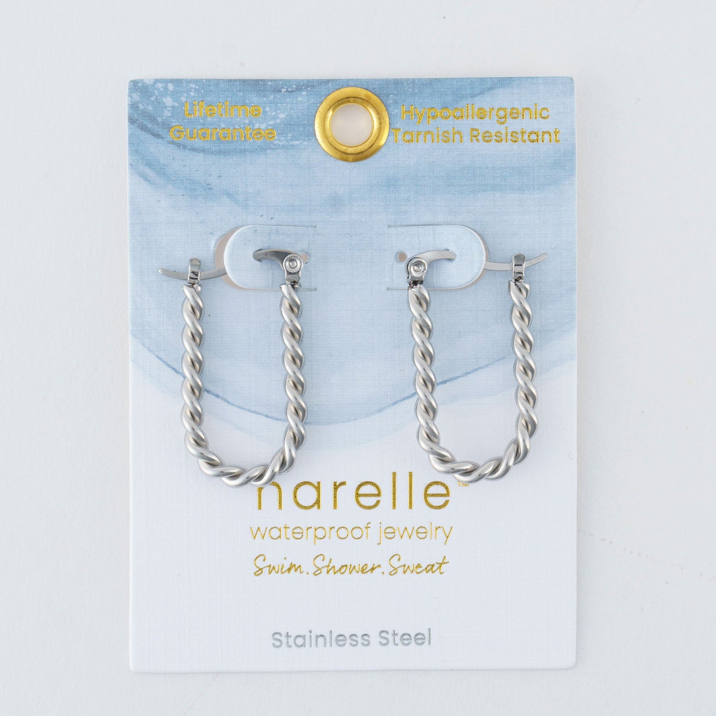 Narelle Waterproof Twisted Hoop Earrings