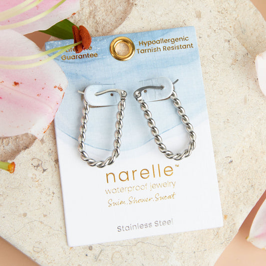 Narelle Waterproof Twisted Hoop Earrings