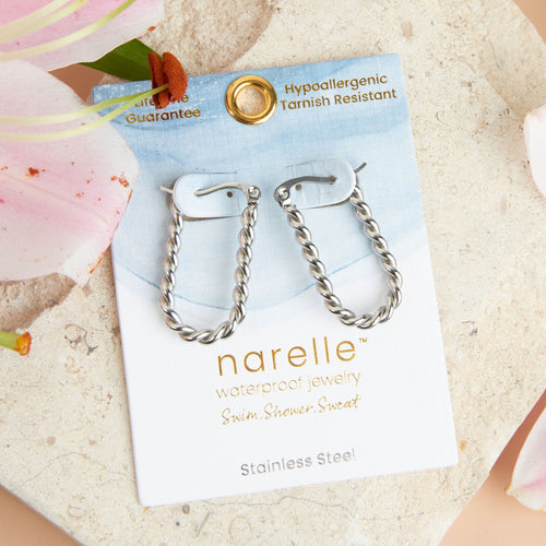 Narelle Waterproof Twisted Hoop Earrings