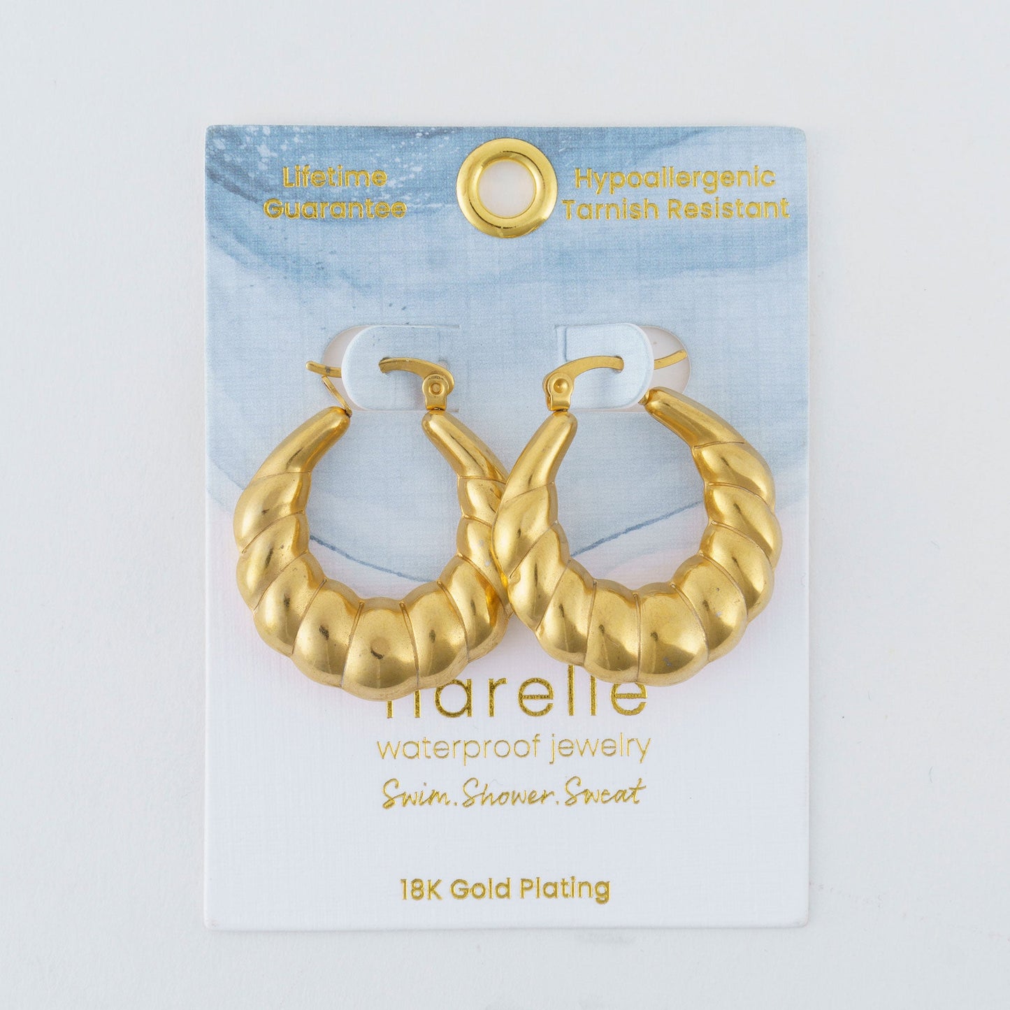 Narelle Waterproof Twisted Chunky Hoop Earrings