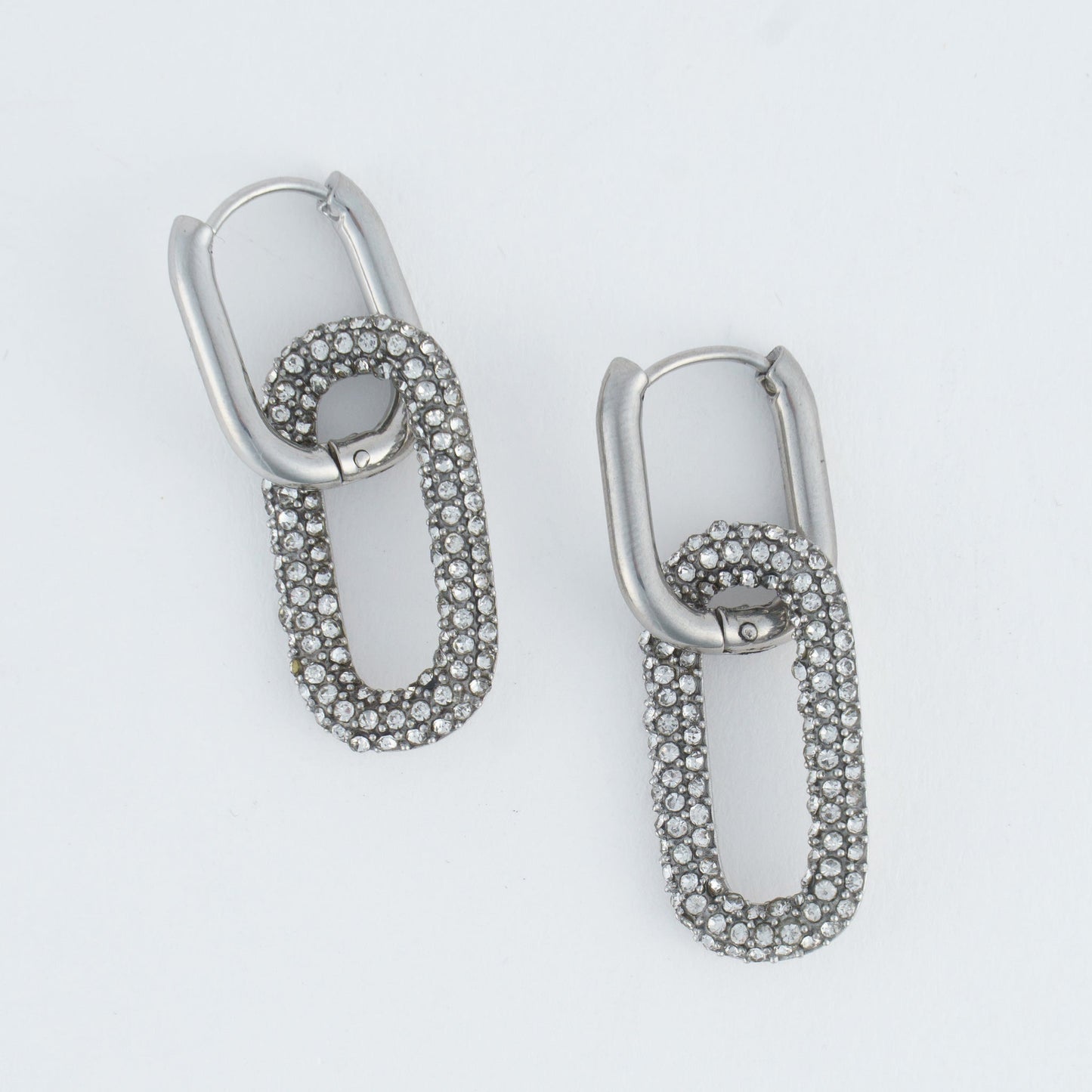 Narelle Waterproof Pave Linked Hoop Earrings