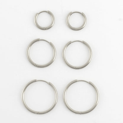 Narelle Waterproof Classic Hoop Earring Trio