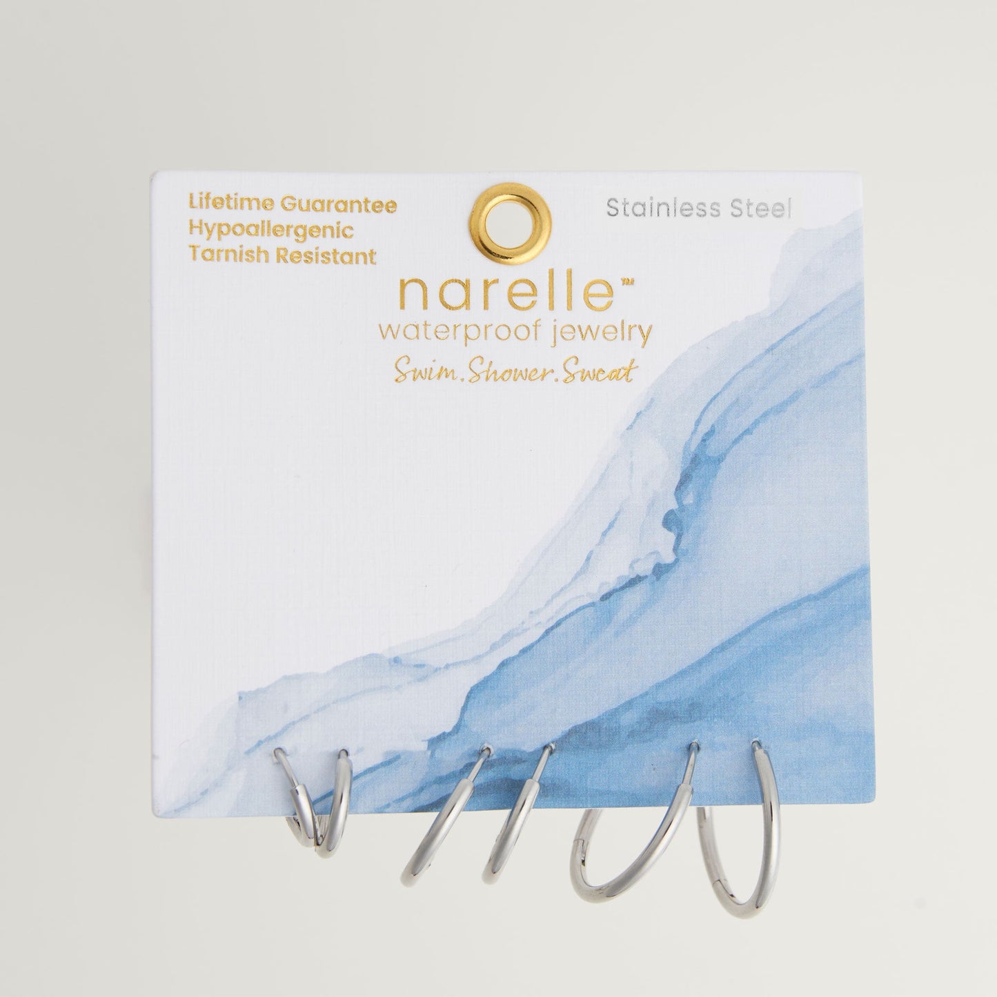 Narelle Waterproof Classic Hoop Earring Trio