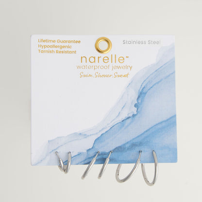 Narelle Waterproof Classic Hoop Earring Trio